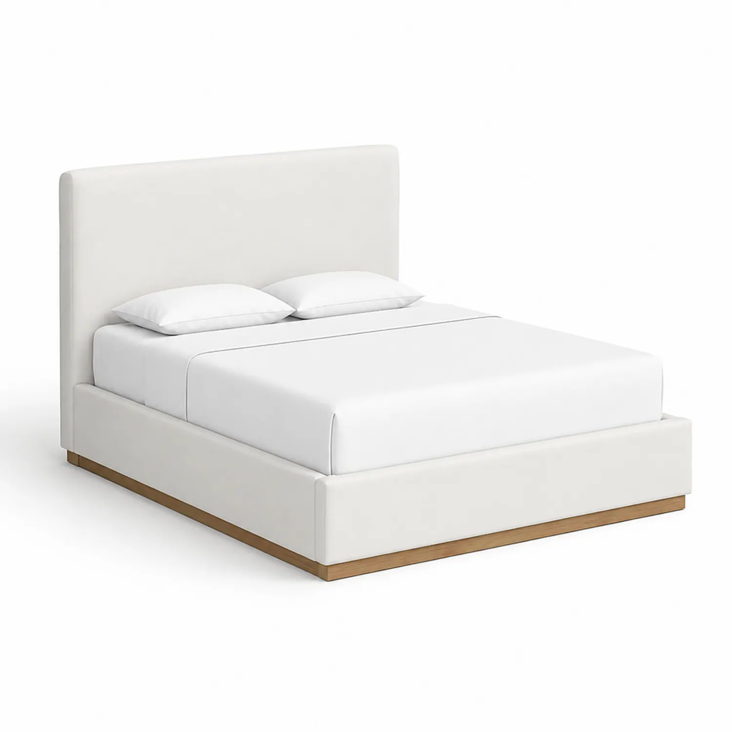 Letto matrimoniale in legno e tessuto, 200x160 cm-Nordivilla