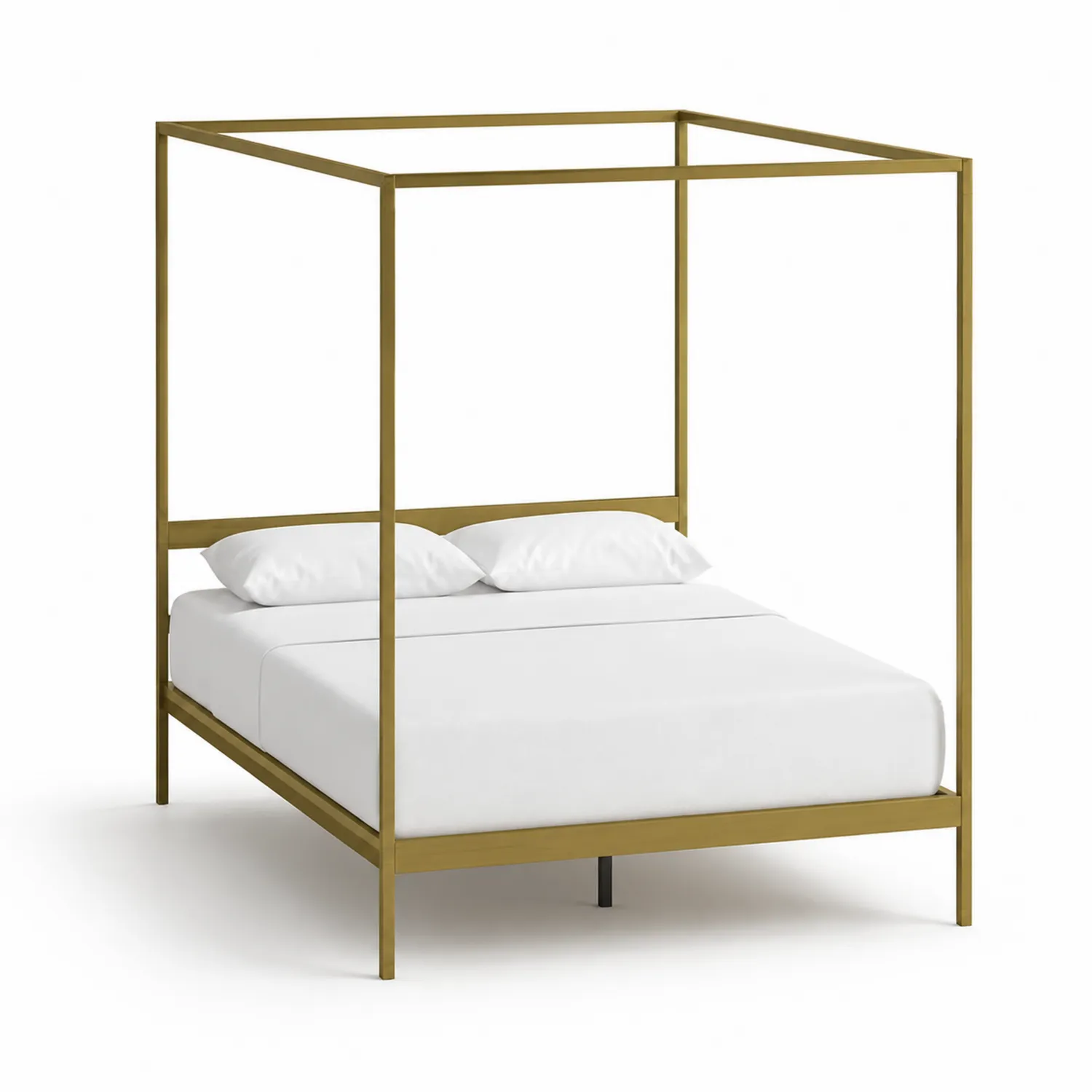 Letto a baldacchino in metallo dorato con materasso-Nordivilla