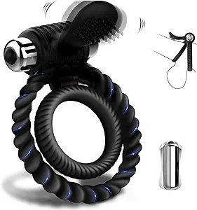 Fighting for a long time- Cafatop Silicone Sex Ring with Lasting Stronger Vibrator