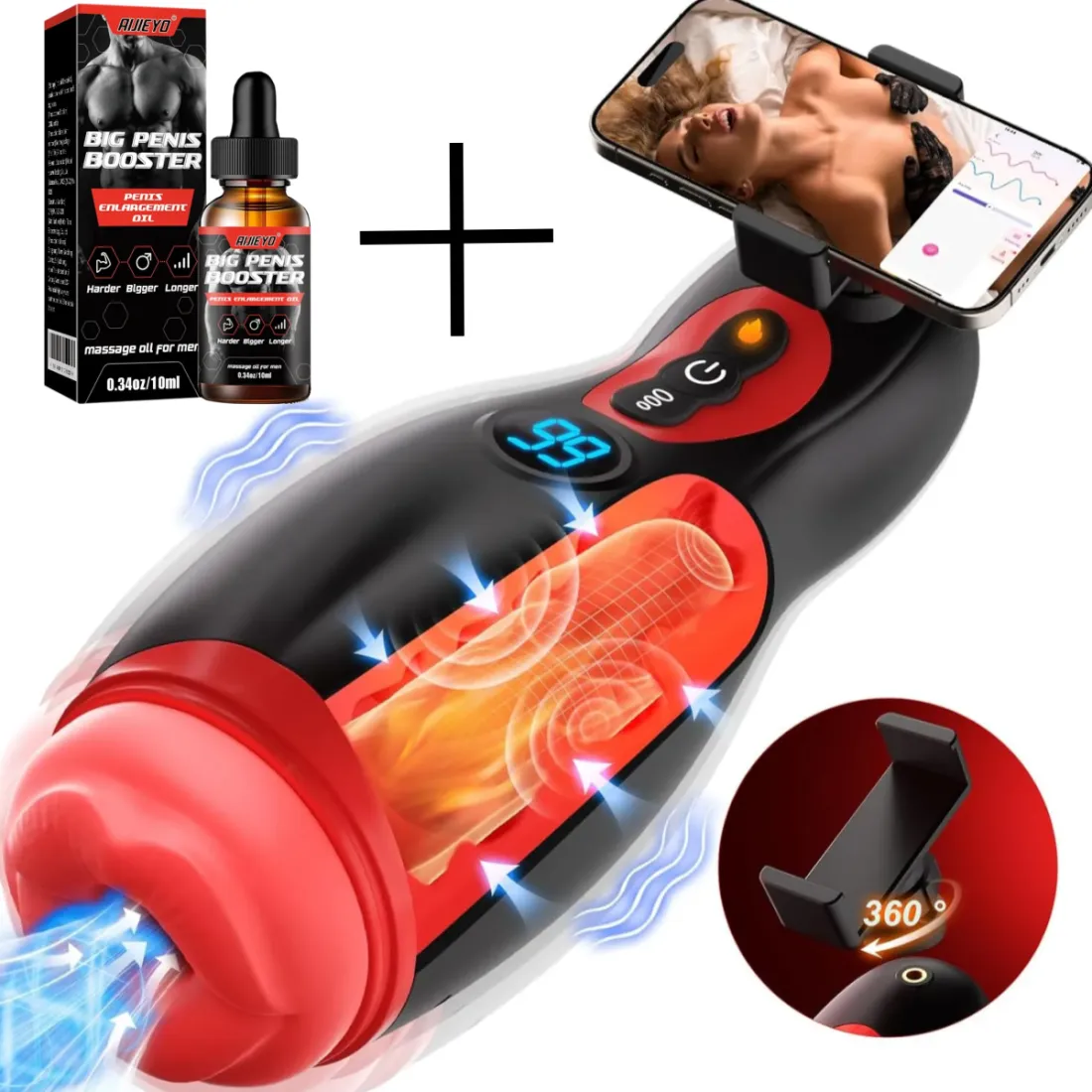 💋Flame Lips™🔥 Watch While You Play: A Realistic Oral Sex Masturbator with 9 Suction and Vibration Modes