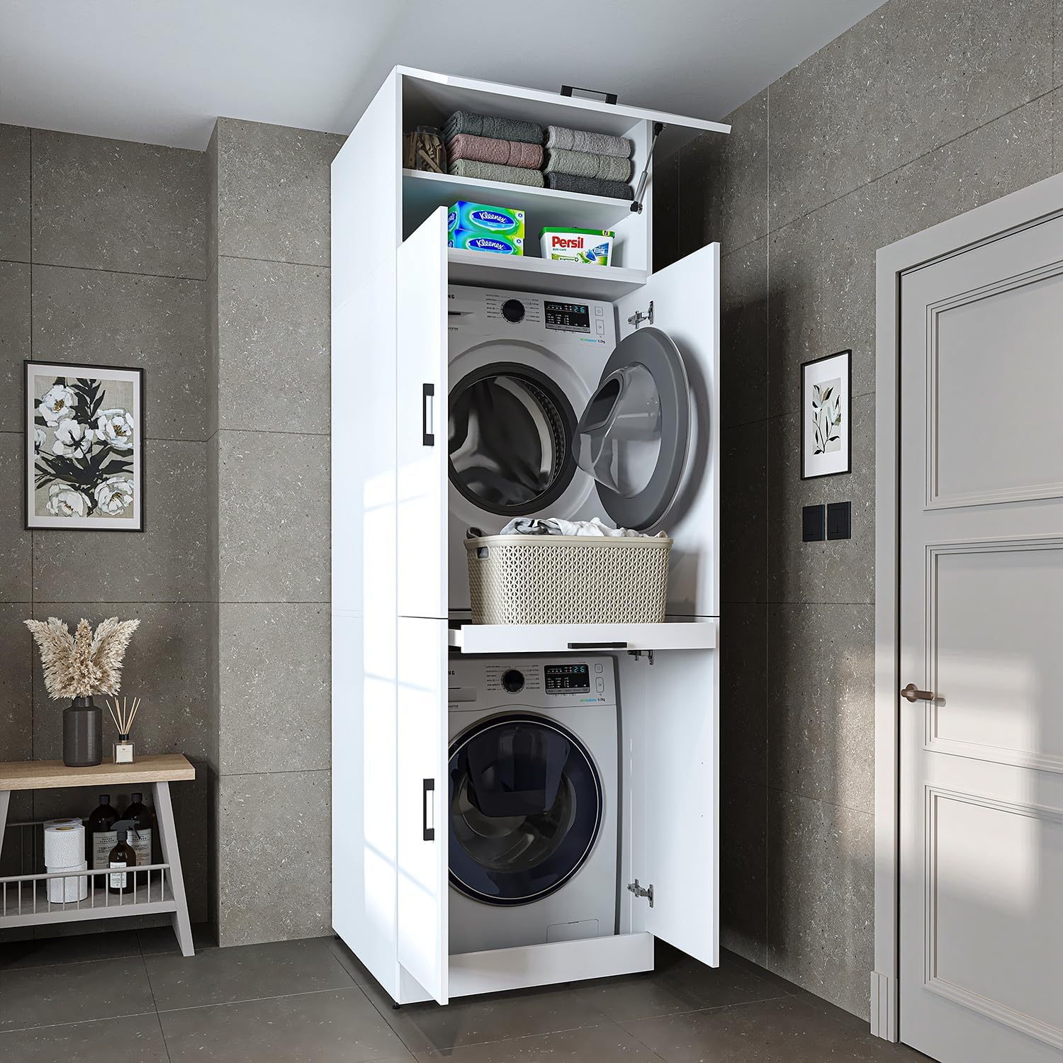 dora-armario-para-lavadora-y-secadora-en-4-colores-con-puertas-y-mesa-extensible-blanco-altura-230-cm-Locoriaroom