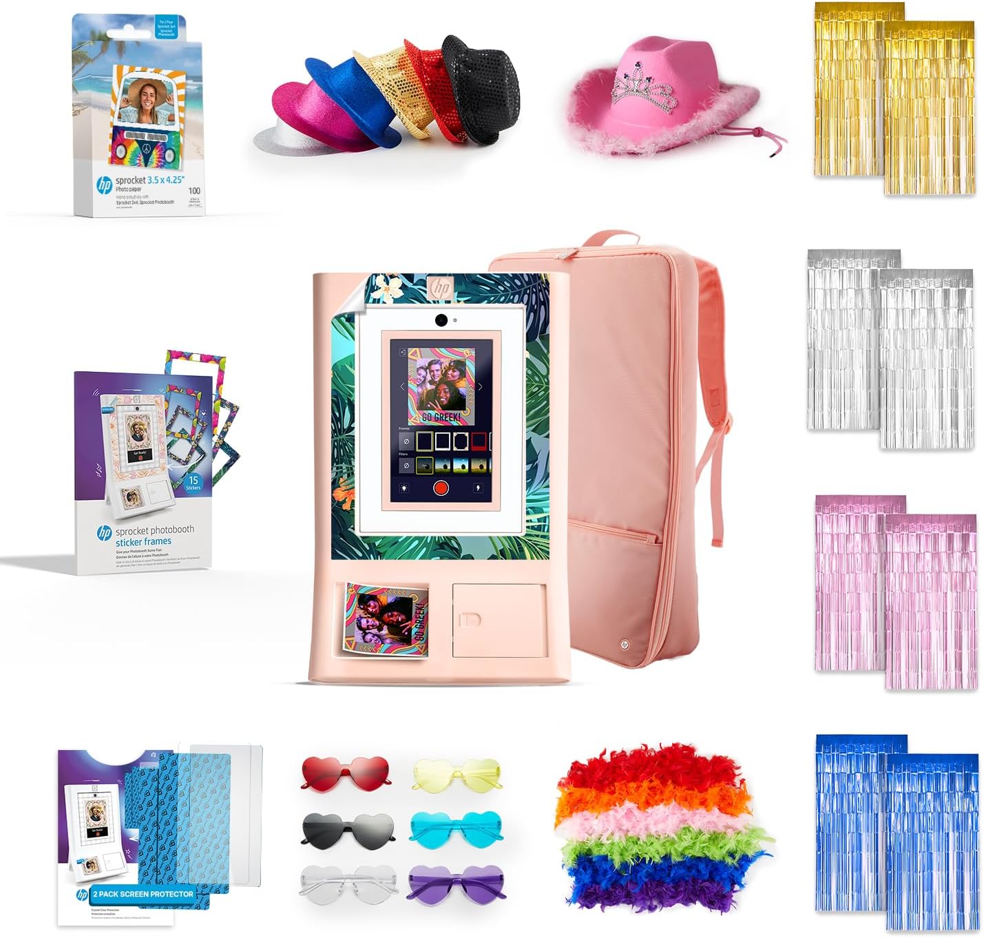 hp-sprocket-cabina-fotografica-impresora-instantanea-de-color-rosa-papel-zink-100-hojas-gafas-6-boas-6-sombrero-rosa-1-y-mas-Locoriaroom