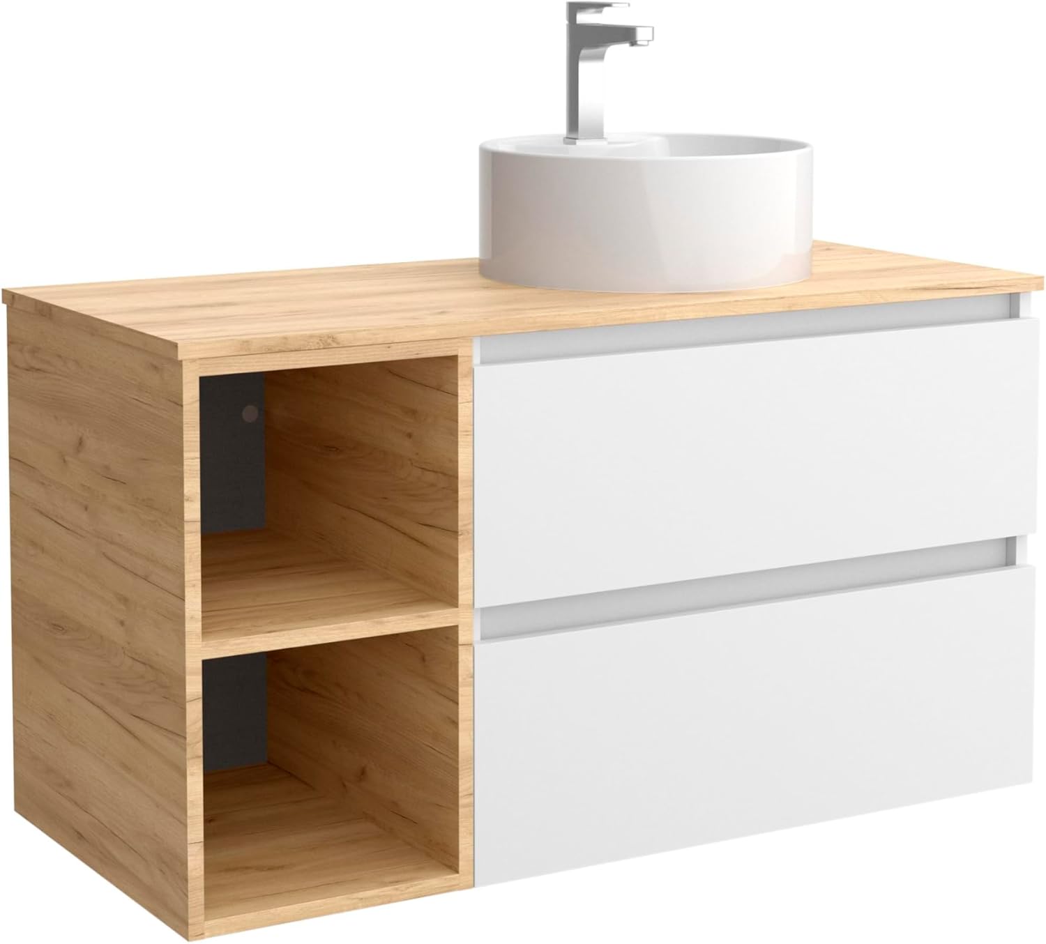 mueble-de-bano-bequia-plus-90-cm-2-cajones-blanco-mate-y-coqueta-2-huecos-roble-con-lavabo-sobre-encimera-Locoriaroom