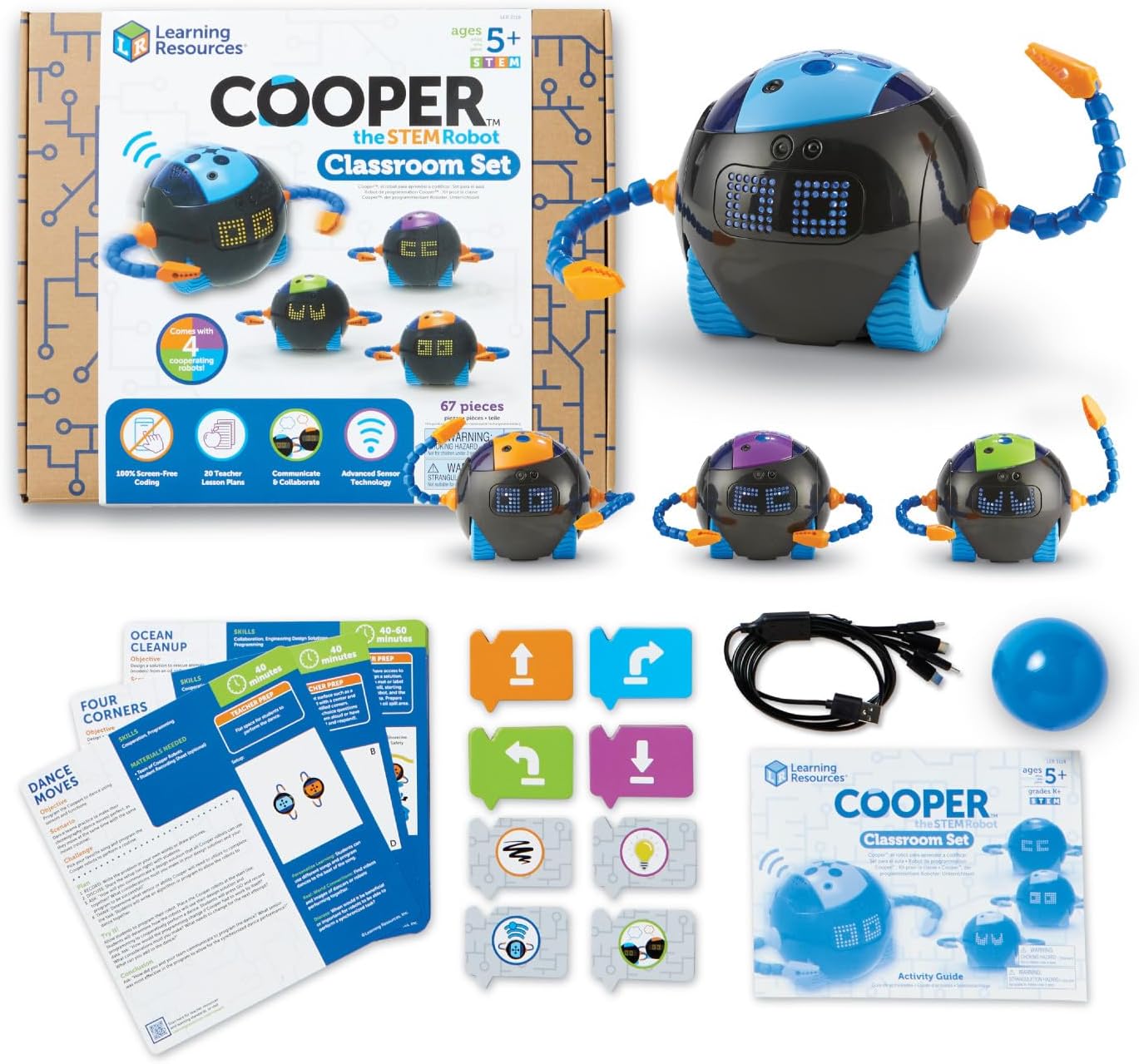 learning-resources-cooper-robot-stem-set-de-aula-ler3118-a-partir-de-5-anos-programacion-sin-pantalla-colaboracion-escolar-incluye-4-robots-Locoriaroom