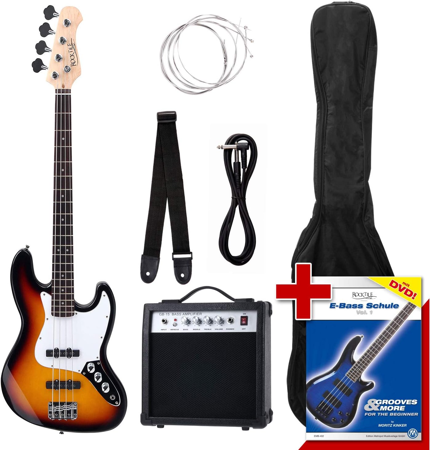 rocktile-groover-s-pack-jb-ebass-set-completo-sunburst-amplificador-funda-cable-correa-cuerdas-de-repuesto-y-escuela-con-dvd-Locoriaroom