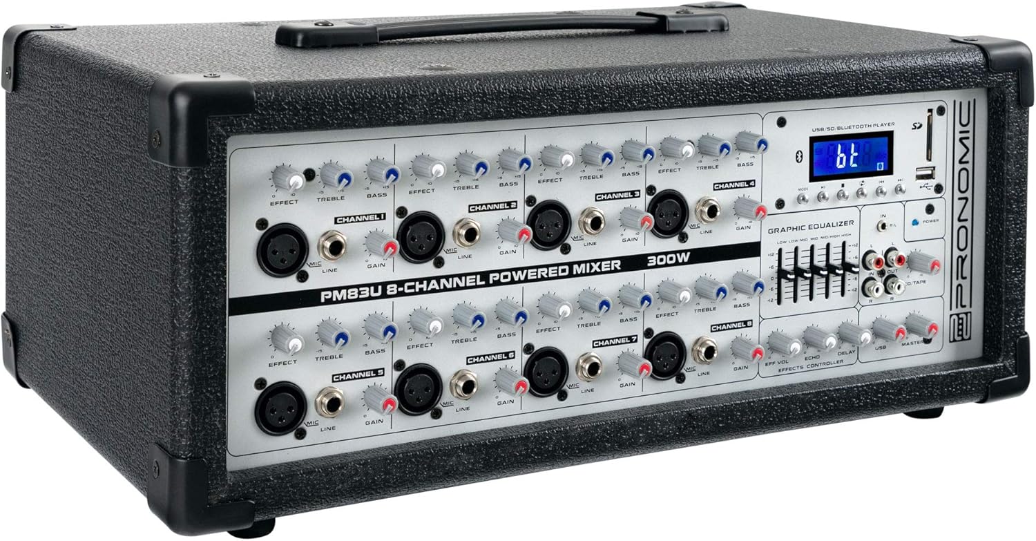 pronomic-pm83u-mezclador-de-potencia-de-8-canales-con-reproductor-mp3-usbsdbluetooth-mesa-de-mezclas-en-vivo-con-amplificador-integrado-dispositivo-de-efectos-digital-300w-Locoriaroom