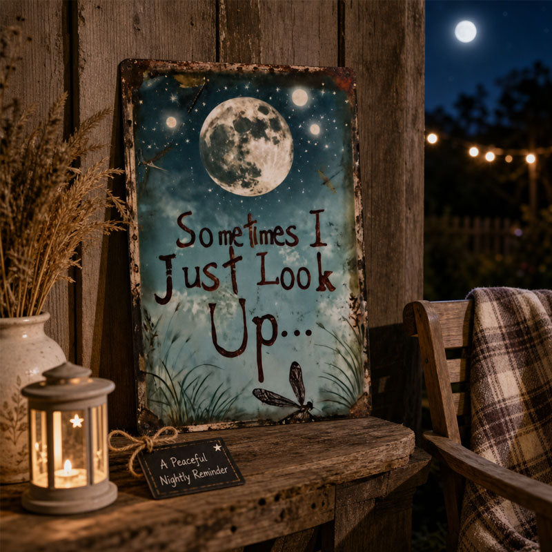 Sometimes I Just Look Up Moon Garden Sign