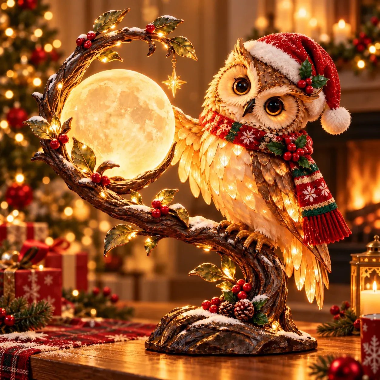 Moonkeeper Owl Christmas decoration dimensions and product details
