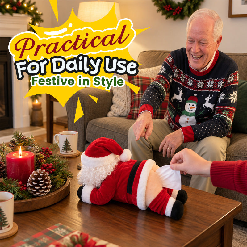 Funny Santa Butt Tissue Box – Novelty Christmas Decoration
