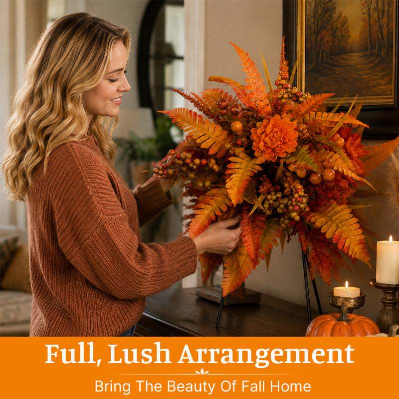 Autumn Harvest Floral Garden Stake 🍁 | Fall Yard & Outdoor Decor
