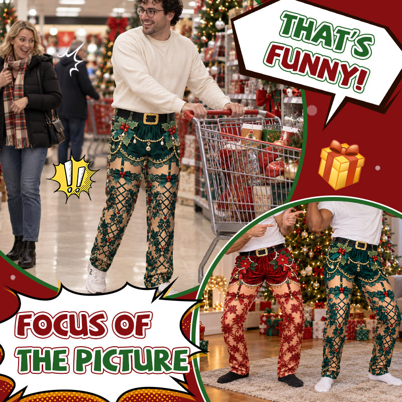 🎄Funny Optical Illusion Christmas Pants | Novelty Holiday Trousers