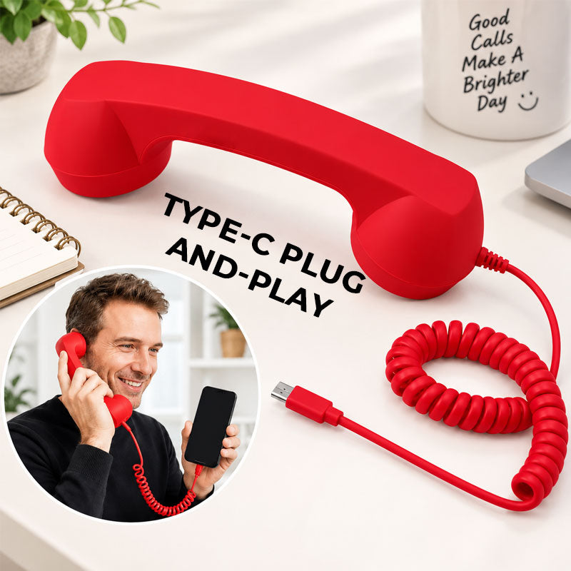 Retro Telephone Handset for Type-C Phones | Classic Phone Receiver