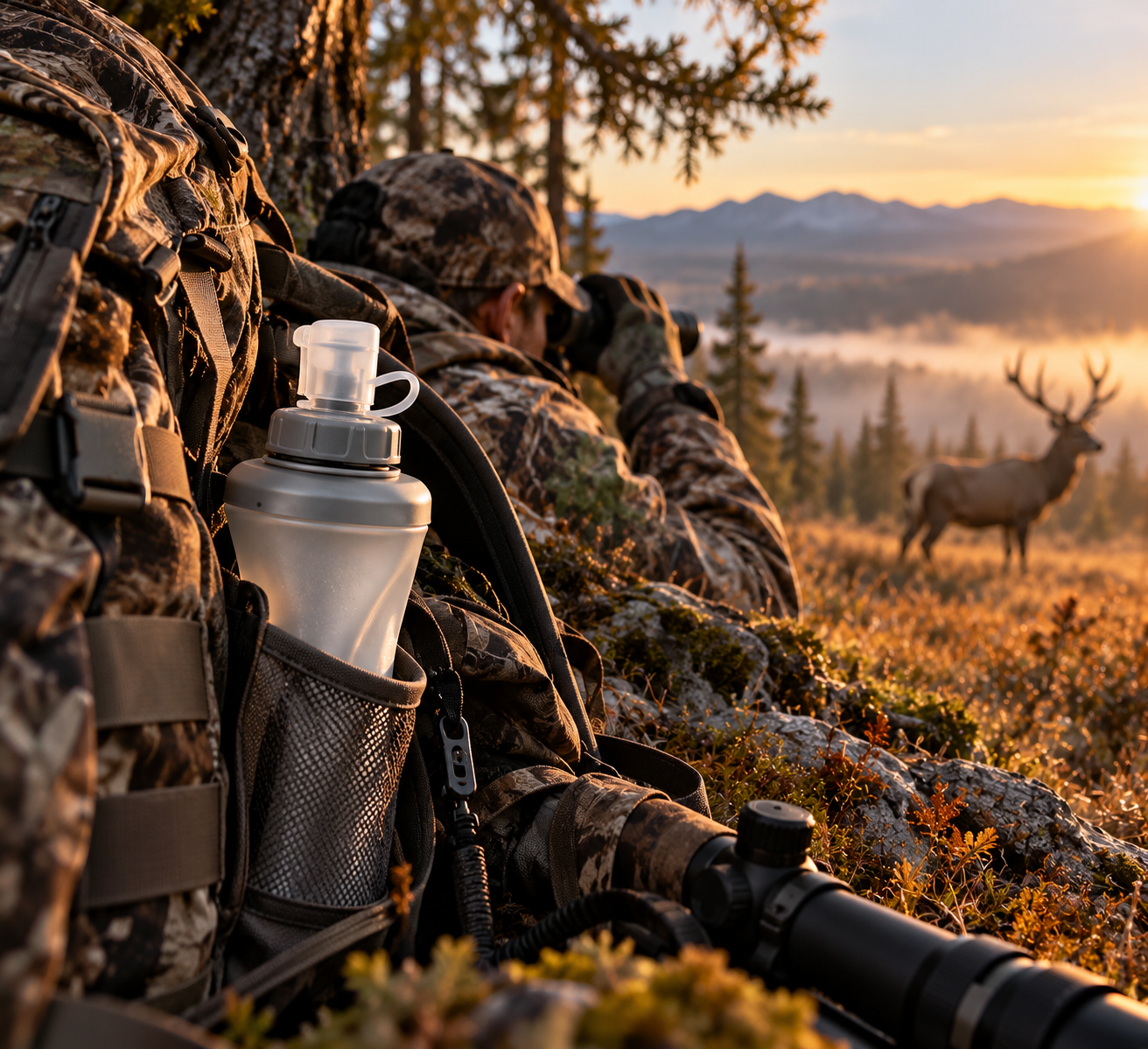 Silent Collapsible Water Bottle – 500ml Soft Flask for Hunting & Outdoor Adventures