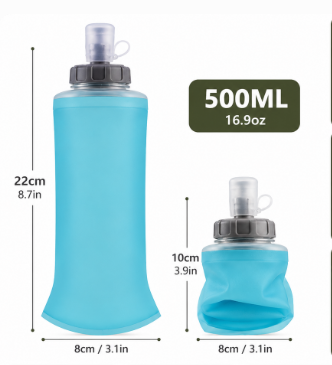 Silent Collapsible Water Bottle – 500ml Soft Flask for Hunting & Outdoor Adventures