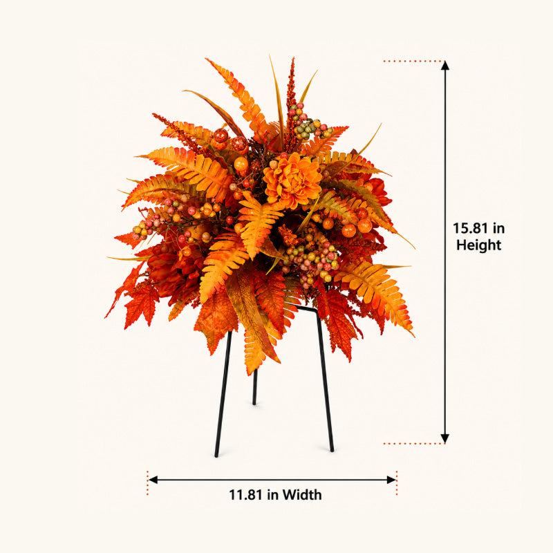 Autumn Harvest Floral Garden Stake 🍁 | Fall Yard & Outdoor Decor