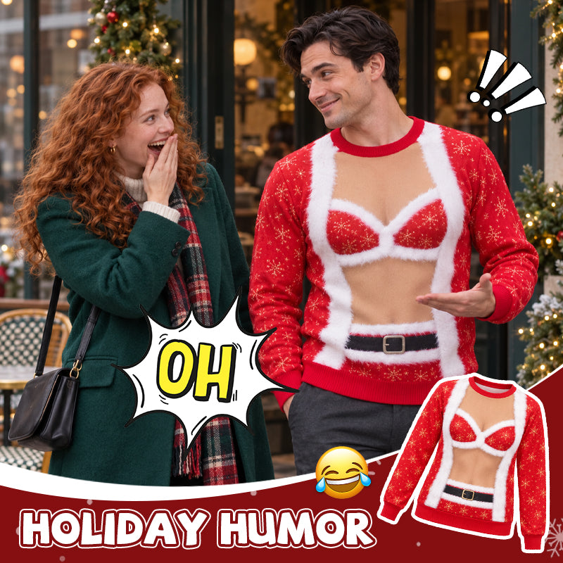 Playful Christmas novelty top for festive occasions