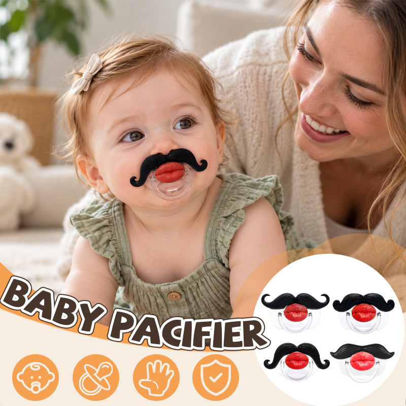 Funny Mustache Baby Pacifier – Novelty Red Lips Design