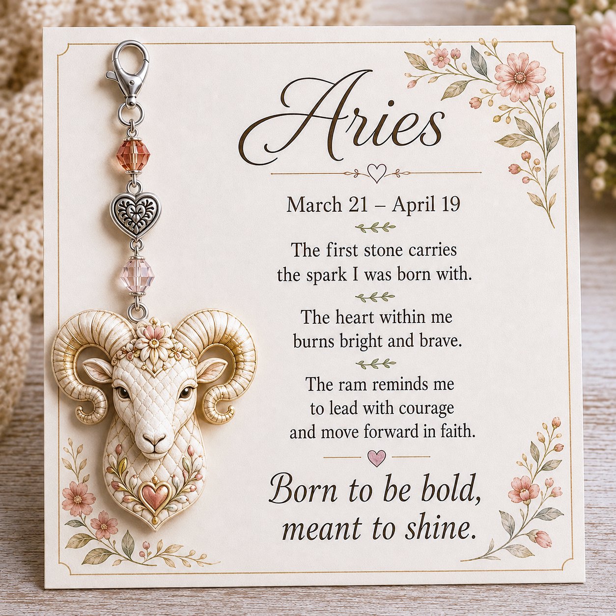 🌙 Zodiac Birthstone Charm Keepsake Card – Personalized Constellation Astrology Birthday Gift