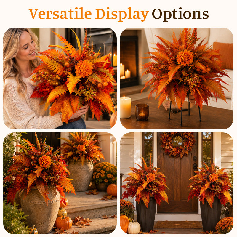 Autumn Harvest Floral Garden Stake 🍁 | Fall Yard & Outdoor Decor