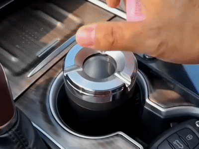 Premium rotating car ashtray with sealed lid, fits standard car cup holders