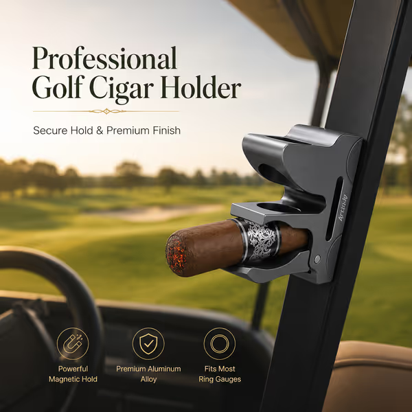 Universal Magnetic Golf Cart Cigar Clip 🚬 | Secure Holder for Golf Course