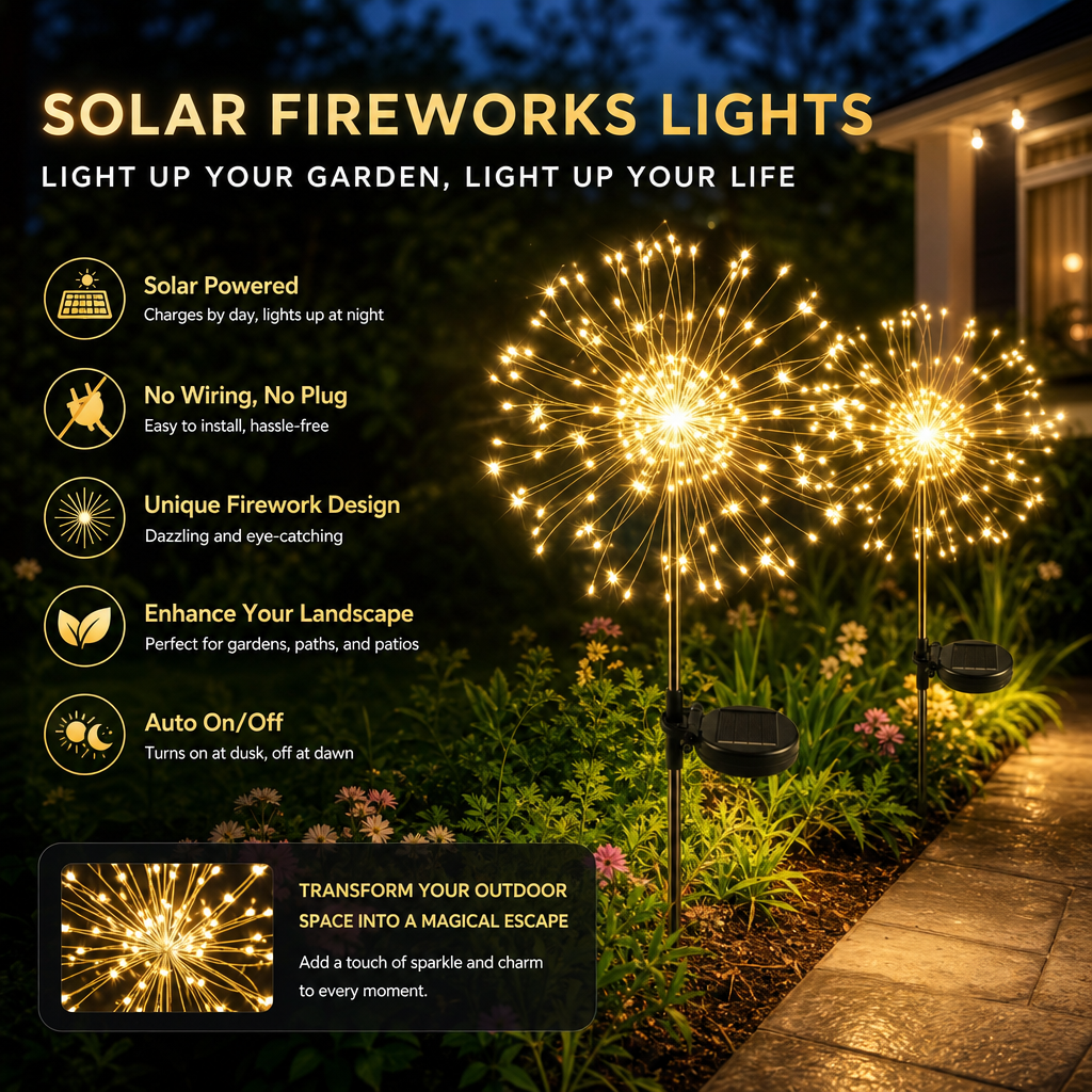 Outdoor Solar Fireworks Lights