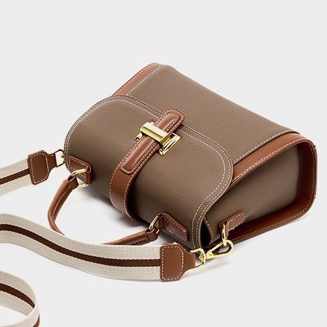 Women’s Luxe Minimalist Leather Structured Top Handle Crossbody Bag