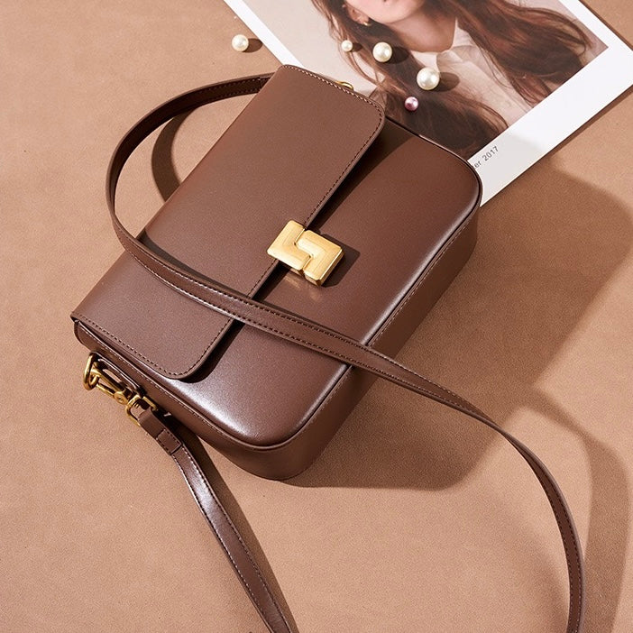 Women’s Genuine Leather Daily Commuter Shoulder Box Bag