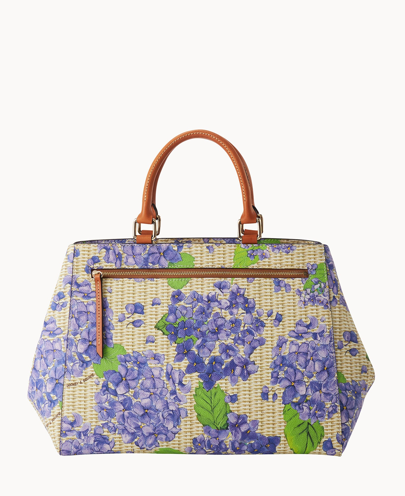 Hydrangea Basketweave Zip Satchel