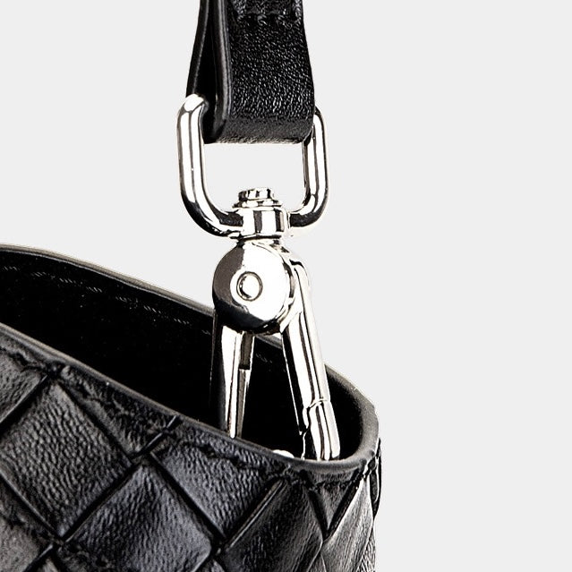 Premium Leather Woven Large Capacity Versatile Tote Crossbody Basket Bag