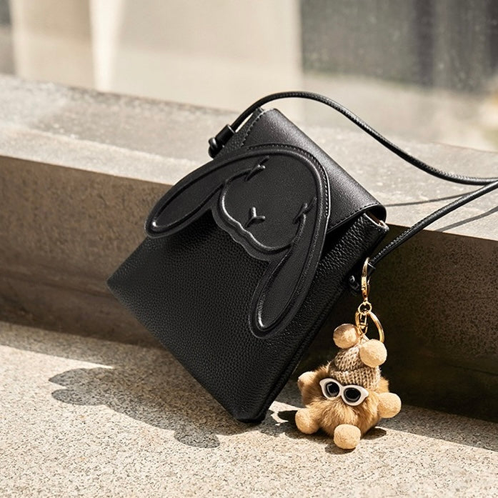 Rabbit - Inspired Women's Genuine Leather Mini Crossbody Phone Bag