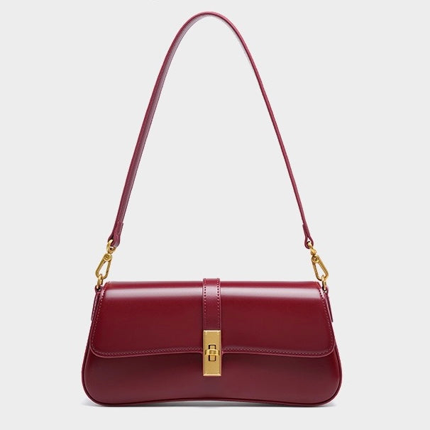 Women’s Genuine Leather Vintage Crossbody Shoulder Baguette Bag