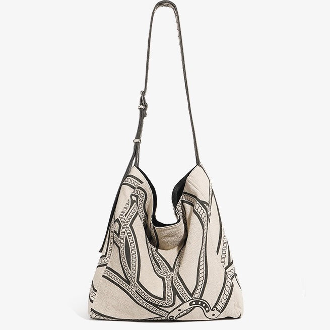 Pony Totem Print Slouchy Large Capacity Lightweight Shoulder Bag