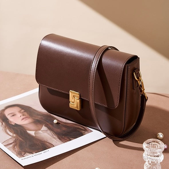 Women’s Genuine Leather Daily Commuter Shoulder Box Bag