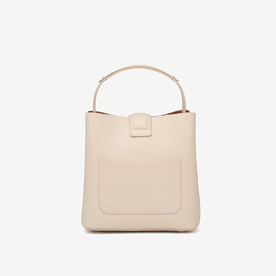 Women’s Genuine Leather Bucket Shoulder Bag – Large Capacity Crossbody for Daily Commute