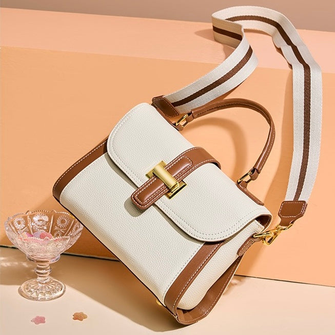 Women’s Luxe Minimalist Leather Structured Top Handle Crossbody Bag
