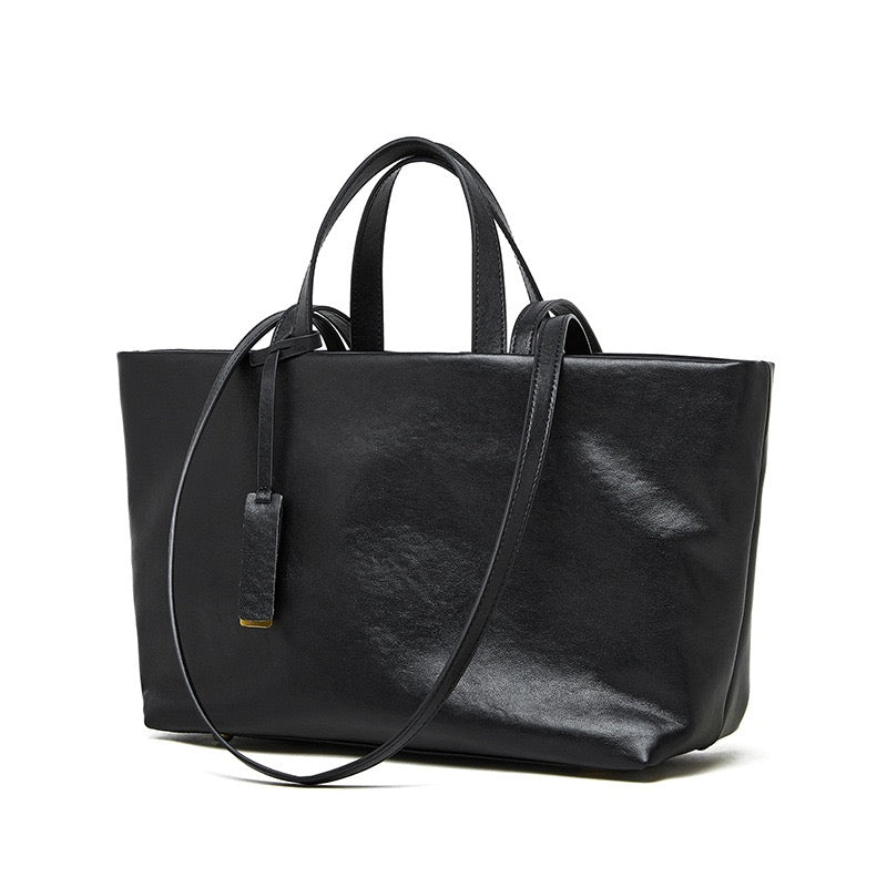Women's Genuine Leather Vintage Soft Large-Capacity Crossbody Tote Bag