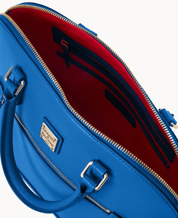 Saffiano Domed Zip Satchel