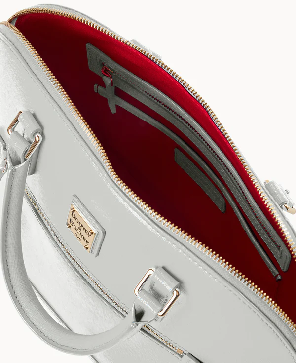Saffiano Domed Zip Satchel