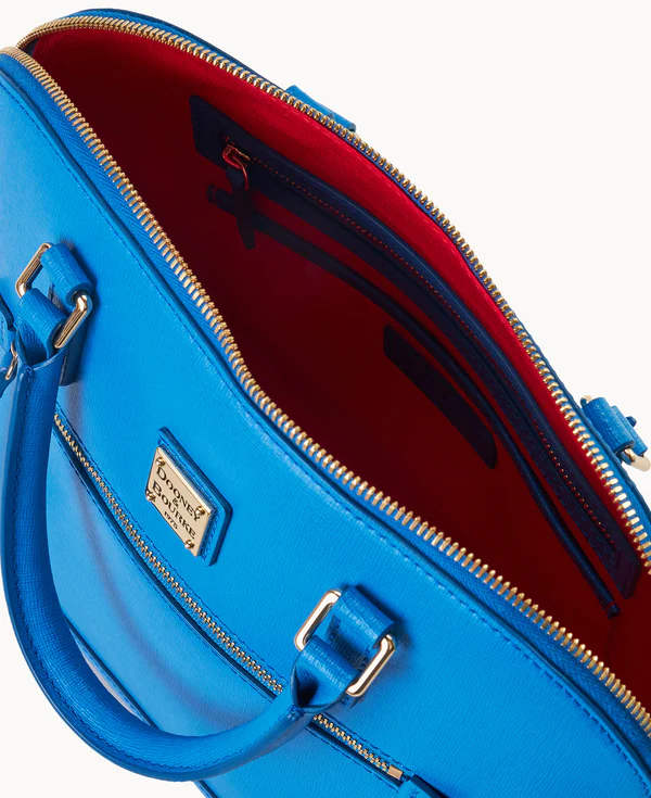 Saffiano Domed Zip Satchel
