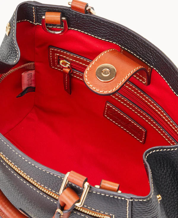 Pebble Grain Small Zip Satchel