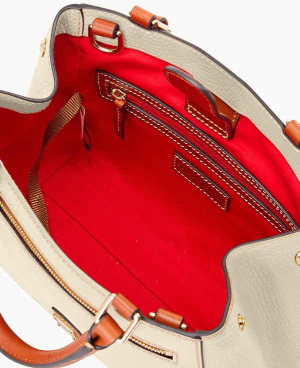 Pebble Grain Small Zip Satchel
