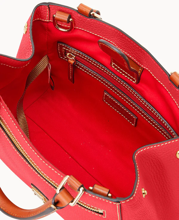 Pebble Grain Small Zip Satchel