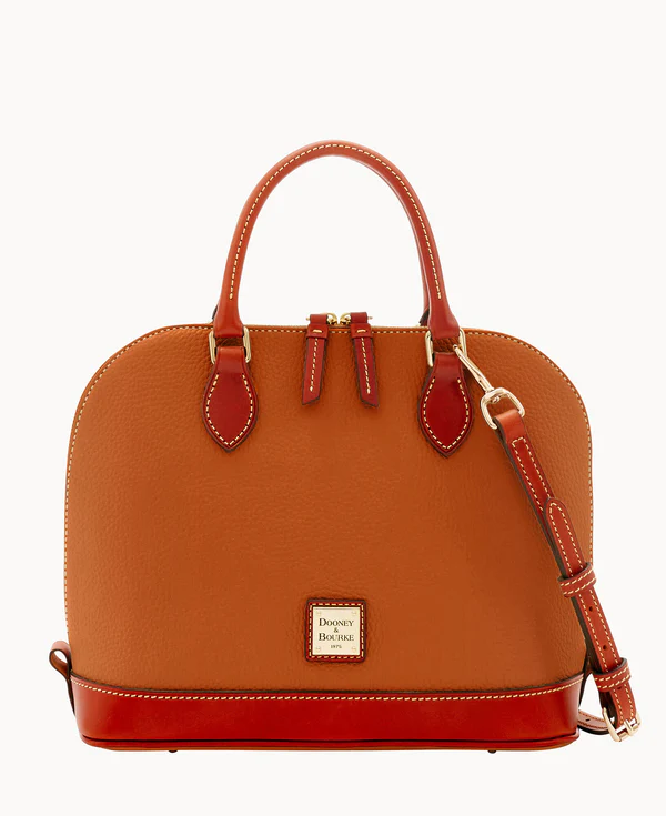 Pebble Grain Zip Zip Satchel