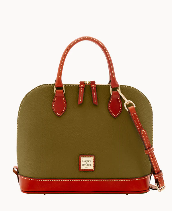 Pebble Grain Zip Zip Satchel