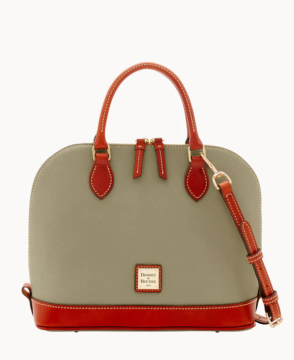Pebble Grain Zip Zip Satchel