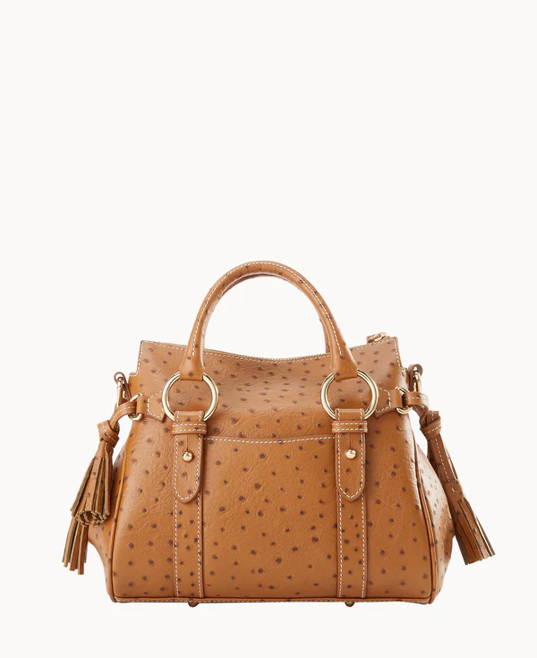 Ostrich Satchel With Pocket