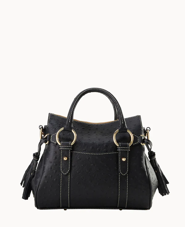 Ostrich Satchel With Pocket
