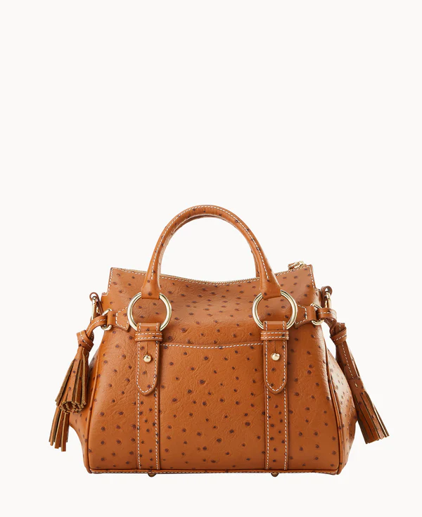 Ostrich Satchel With Pocket