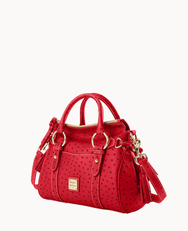 Ostrich Satchel With Pocket